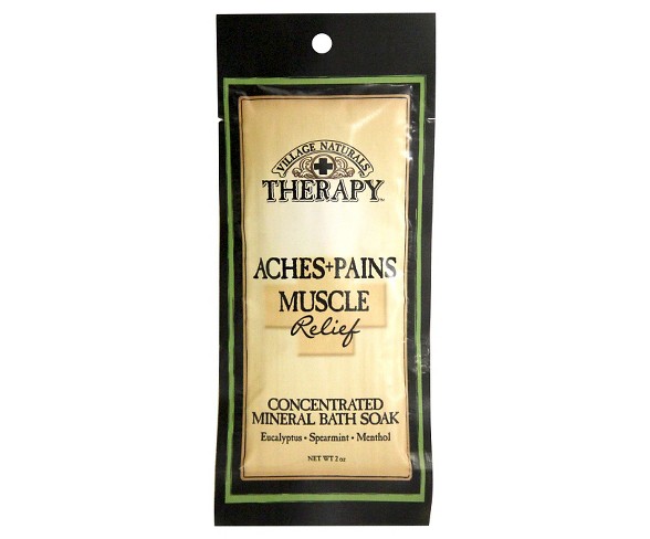 Village Naturals Therapy Mineral Bath Soak for Aches and Pains - Eucalyptus and Menthol