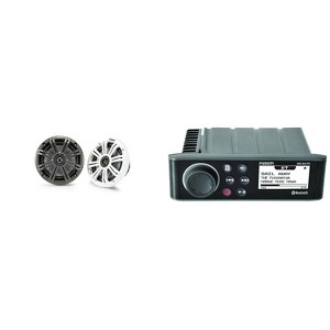 Fusion Entertainment MS-RA70 Marine Entertainment System with Bluetooth w/ KM65 6.5-Inch (165mm) Marine Coaxial Speakers with 3/4-Inch (20mm) Tweet... - 1 of 4
