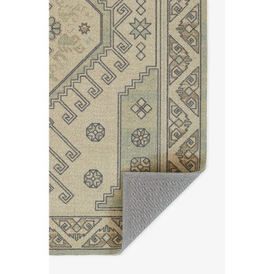 Sage Green Medallion Wool and Nylon Area Rug 3'3" x 5'