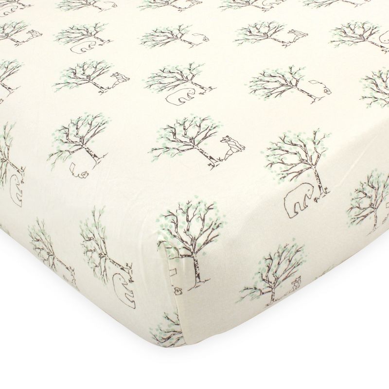 Touched by Nature Baby Organic Cotton Crib Sheet, Birch Trees, One Size, 4 of 5
