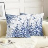 Christmas Tree Pillow Covers 18x18 Set of 2 Winter Blue White Chinoiserie Christmas Decorative - 4 of 4