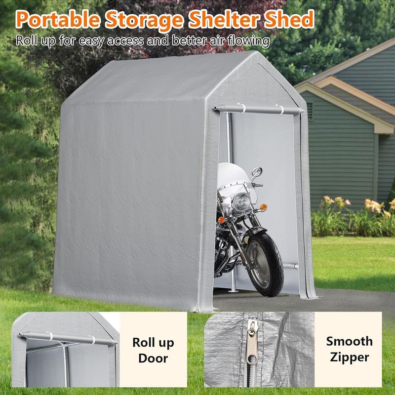 Outdoor Carport Storage Tent Garage Heavy Duty Shed Car Shelter Canopy, 3 of 8