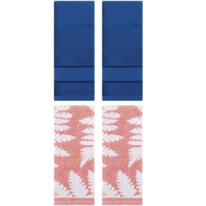 REGALWOVEN 4 Pcs Bathroom Decorative Cotton Soft Absorbent Sold Striped Hand Towel - 1 of 4