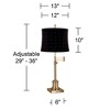 360 Lighting Westbury 36" Tall Skinny Large Traditional End Table Lamp Swing Arm Gold Antique Brass Finish Single Black White Dot Shade Living Room - 4 of 4