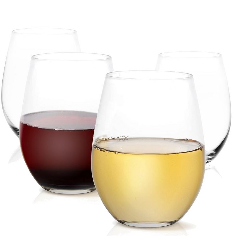 JoyJolt Spirits Stemless Wine Glasses Set of 4 Wine Glasses for Red or White Wine - 19-Ounces, 6 of 8