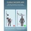 Cobbe 11" Shower Extension Arm, G1/2" Fitted Solid Brass Shower Arm Wall-mounted, 360° Adjustable Angle Rain Shower Head Arm Extender, Matte Black - 3 of 4