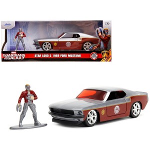 1969 Ford Mustang Silver Met. and Dark Red and Star Lord Figure "Marvel Guardians of the Galaxy" 1/32 Diecast Model Car by Jada - 1 of 4