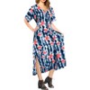 LA LEELA Women's Beachwear Swimsuit Coverups for Women Summer Cover Ups for Swimwear Women Button Up Beach Dress Night T Shirt L-XL Black, Floral - 2 of 3