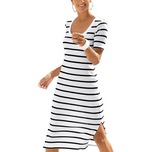 Women's Fitted Short Sleeve Dress - LASCANA - 1 of 4