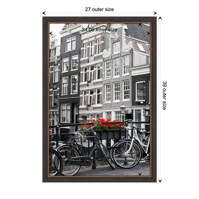 Ashton Black Wood Wall Picture Frame with Gold Beaded Edge