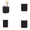 FUFU&GAGA Black Nightstand Side Table with Wave - Patterned Drawers Push-to-open Drawer Design, Modern Bedroom Storage - 4 of 4