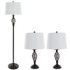 Table Lamps and Floor Lamp Spiral Cage Design Set of 3 (3 LED bulbs included) - Yorkshire Home: Elegant Ambient Lighting - 4 of 4