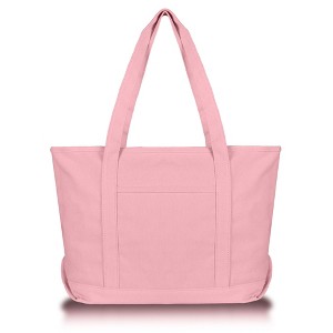 Dalix Womens 23" Deluxe 24 oz. Cotton Canvas Tote Bag Zippered - 1 of 4