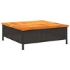 vidaXL Patio Table Black 27.6 In.x27.6 In.x9.8 In. Rattan and Acacia Wood - 2 of 4