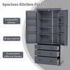 NicBex 77" Farmhouse Freestanding Tall Cupboard Dining Room Cabinet with Storage,3 Adjustable Shelves,8 Door Shelves for Kitchen,Dining Room - 4 of 4