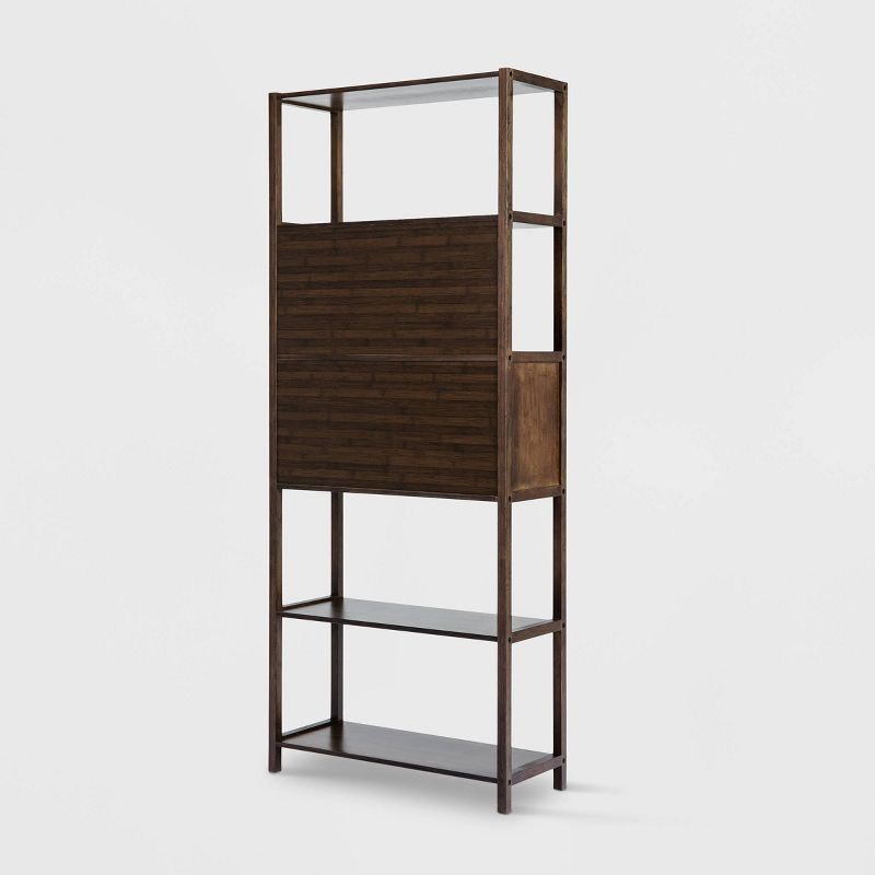 Selma Bamboo Bookcase Right Facing Spindle Cabinet - Boraam, 3 of 11