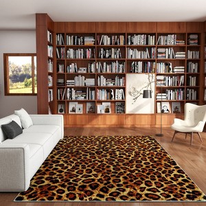 LOVEVOOK 5x7 Feet Tiger Stripe Area Rugs for Living Room, Machine Washable Animal Leopard Print Rug for Bedroom, Non-Slip Carpet for Home Decor - 1 of 4