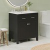 Whisen 30" Bathroom Storage Cabinet Bathroom Vanity with Ceramic Sink, Soft Close Doors, Adjustable Shelf and Flip Drawer - 3 of 4