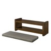 CAVINAS Retro 2-Tier Accent Shoe Bench Rock with Cushion & Lower Shelf,Multifunctional Storage Bench for Entryway,Living Room - 3 of 4