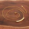 ELYA Women's Polished Curved Bar Gold Plated Steel Necklace - 3 of 3