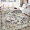 TackView Machine Washable Area Rug, Floral Carpet, for Bedroom, Living Room, Nursery - 2 of 4