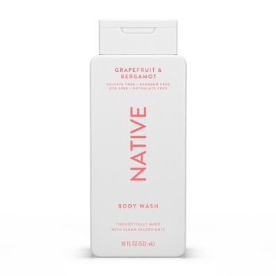 Native Body Wash for Women & Men - Grapefruit & Bergamo - Sulfate Free - 18 fl oz