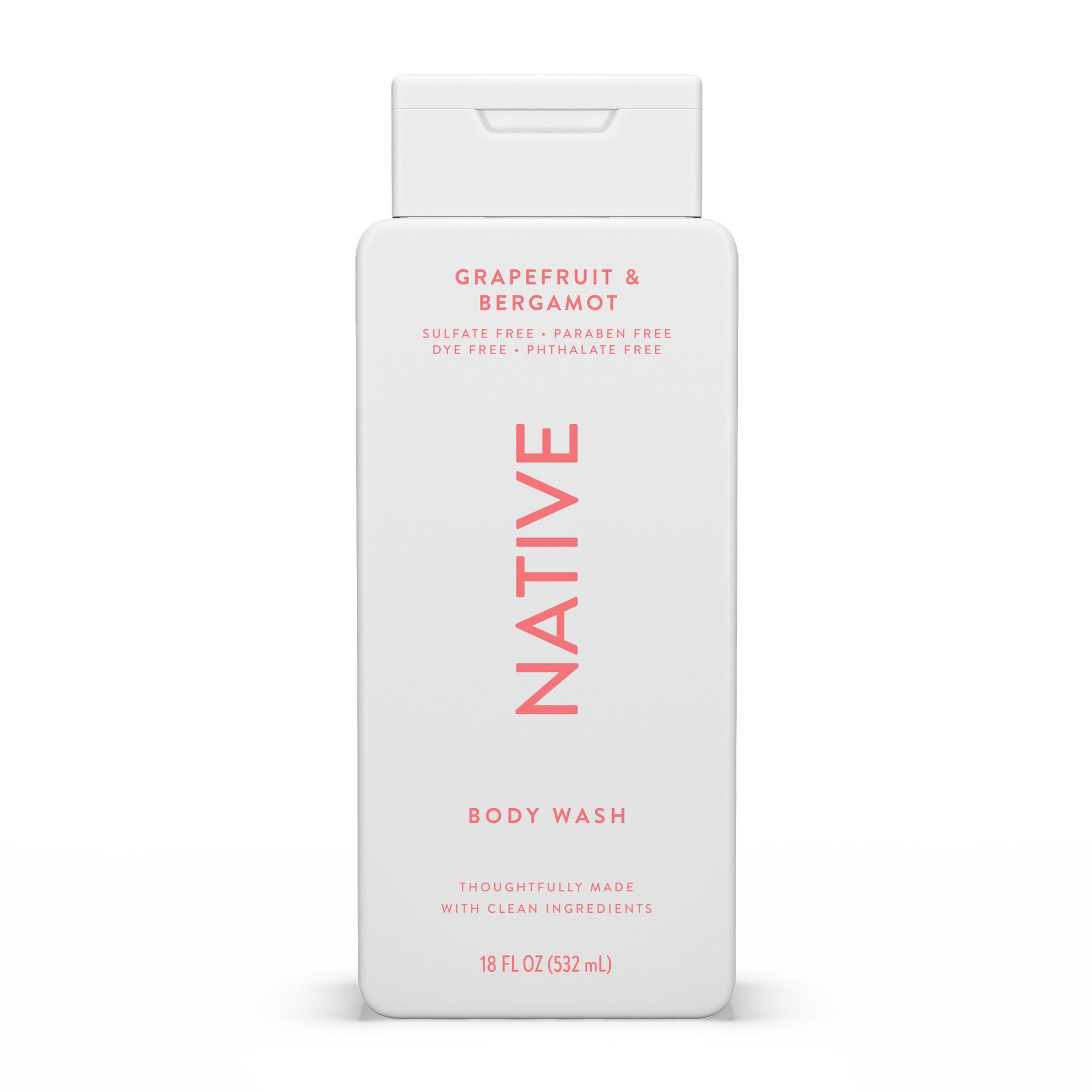 Native Body Wash for Women & Men - Grapefruit & Bergamo - Sulfate Free - 18 fl oz