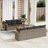 vidaXL 8 Piece Patio Sofa Set with Cushions - Gray Poly Rattan - 2 of 4