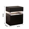 Angel Sar LED Nightstand with 3 Drawers, Black Bedside Table with 3 Modes LED Lights - 2 of 4