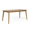 Okak 71" Outdoor Dining Table Side Tables with Acacia Wood Frame Portable Patio End Table Outdoor&Indoor for Garden Balcony Yard Pool, Teak - 3 of 4
