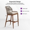 PURPLE LEAF Patio Sunbrella Bar Stools Set of 2 Handwoven Wicker Bar Height Stool Modern Aluminum Outdoor Wicker Barstools with Back and Cushion - 4 of 4