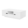 TIRAMISUBEST Modern High Glossy Rectangle Coffee Table, Stylish Center Table with Storage Space, Cocktail Table w/ 16 Color LED Lights for Living Room - 4 of 4