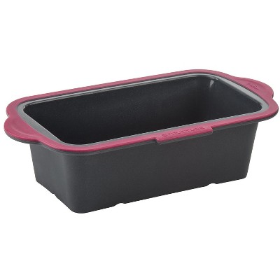 Trudeau Structure Silicone Pro 8.5 x 4.5-Inch Loaf Pan, Gray/Pink
