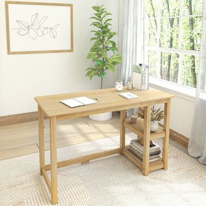 Plank+Beam Solid Wood Computer Desk with Shelves, Simple Desk for Bedroom, Home Office Study Desk, 47.25" - 1 of 4