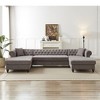 135.5" U-Shaped Sectional Sofas Modern Chenille 3-Piece Sofa ¨C Two Chaise Lounges, Two Pillows, Wooden Legs for Living Room, Bedroom & Lounge - 4 of 4