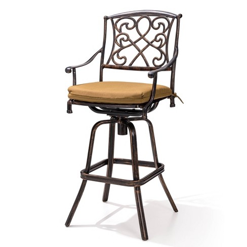 Patio Counter Height Swivel Bar Stool With Sunbrella Fabric - Crestlive  Products : Target