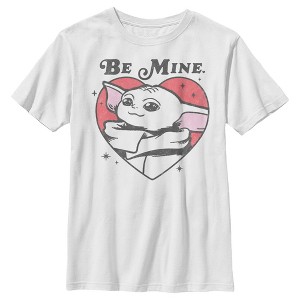 Boy's Star Wars The Mandalorian Valentine's Day Grogu Be Mine T-Shirt - 1 of 4