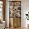 Hommoo 7-Tier Industrial Corner Bookshelf Brown - 3 of 4