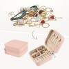 Unique Bargains Mini Portable PU Leather Travel Storage Display Holder Jewelry Box for Women and Girls Gifts - 2 of 4