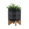 Okak Ceramic Plant Pot with Wooden Stand Elevated Flower Planter for Herbs, Vegetables, Fruits, Indoor/Outdoor, 2 Pack/1 Pack,10 Options - 4 of 4