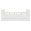 CAVINAS Multi-Functional Storage Daybed with Pull-Out Trundle & 3 Drawers, Sturdy Wood Platform Bed Frame, Twin Bed Frame for Guest Rooms & Bedrooms - 3 of 4
