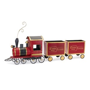 Iron Holiday Train Decor – Vintage Bronze Finish – 22.5 Inch Christmas Display – By Melrose - 1 of 3