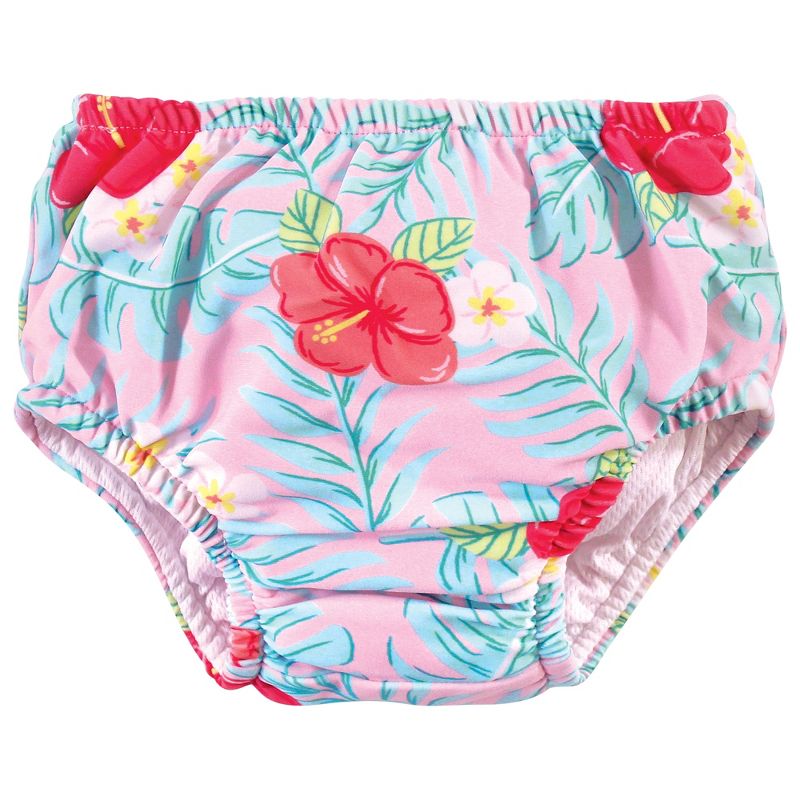 Hudson Baby Infant and Toddler Girl Swim Diapers, Tropical Floral, 4 of 6