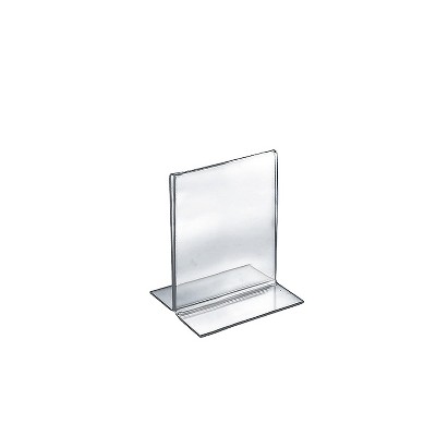 Azar Displays L-Shaped Sign Holders Clear Acrylic 10/Pack (112703)