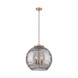 Athens Deco Swirl - 3 Light Pendant In Industrial Style-19.5 Inches Tall and 17.88 Inches Wide - 1 of 1