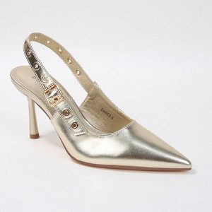 Berness Women's Candes Patent Grommet Strap Slingback Heels - 1 of 4