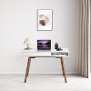 Jojoka White Compact Wooden Office Desk with 2 Drawers - 2 of 4