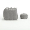 Cesicia 38.58 in-W x 31.5 in-D x 23.23 in-H Coffee Chenille Square Soft Bean Bag Seats With Footstool - 3 of 4