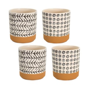 Melrose Geometric Patterned Pot (Set of 4) - 1 of 2