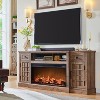 SinCiDo 70" Farmhouse Fireplace TV Stand, for 80" TV, w/ 36" Electric Fireplace, w/ Remote Control & 3D Flame, 2 Drawers, Adjustable Partition - 2 of 4